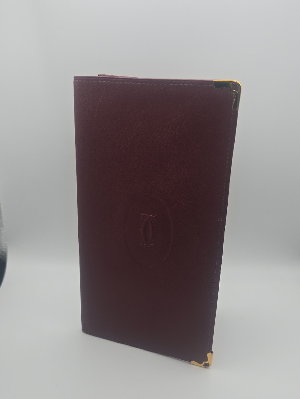 Cartier Must Be Collection Burgundy W/ Gold Corners Leather Long Bi-Fold (EUC)✨️